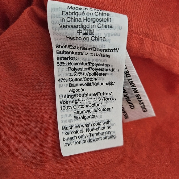 J.CREW Shift Dress Tangerine Orange Floral Embroidered Eyelet Bell Long Sleeve 4 - Picture 10 of 11